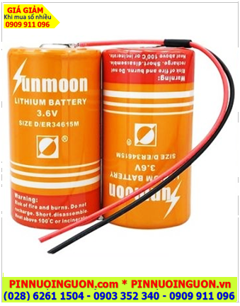 Sunmoon 2ER34615M (2 viên ghép đôi 7.2v); Pin nuôi nguồn Sunmoon 2ER34615M lithium 7.2v D 13500mAh chính hãng